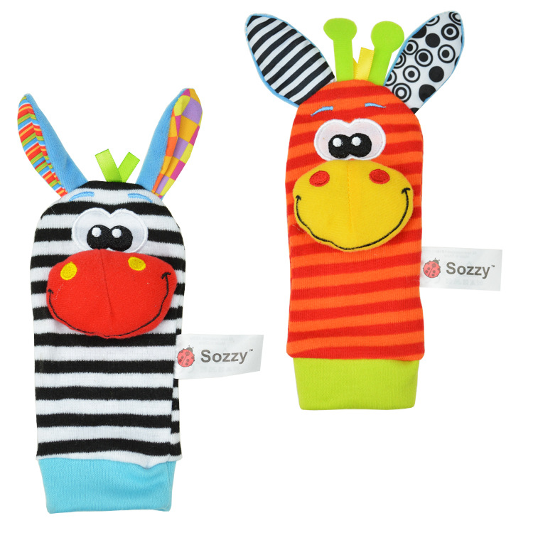 New innovative 0-1-year-old baby animal socks with a rattle to attract attention, a toy for newborns details Picture
