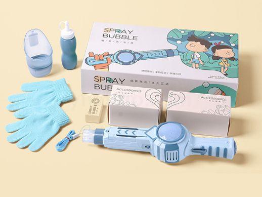 New in-stock smoke bubble machine, a popular all-electric hands-on elastic smoke bubble stick and fish space gun toy details Picture
