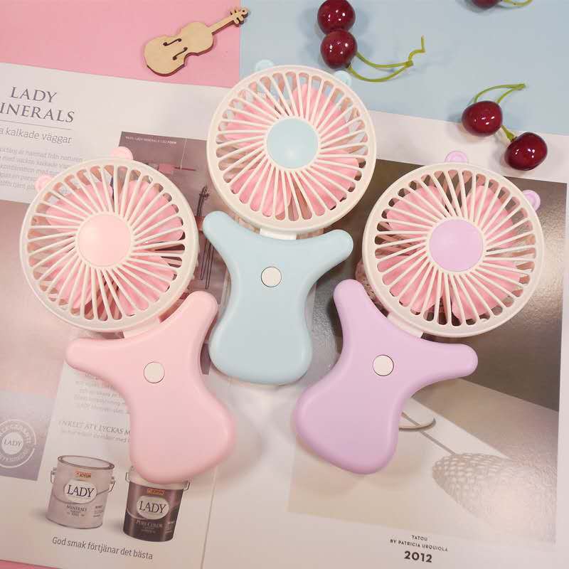 New portable handheld mini electric fan, USB folding charging fan, summer cartoon usb fan Specification drawing
