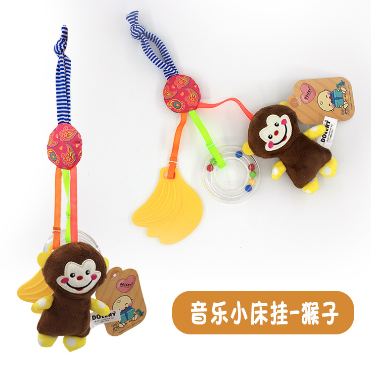 Baby lathe, rubber ring, bell, music, small bed, 0-1-year-old baby stroller, hanging toy Item Picture