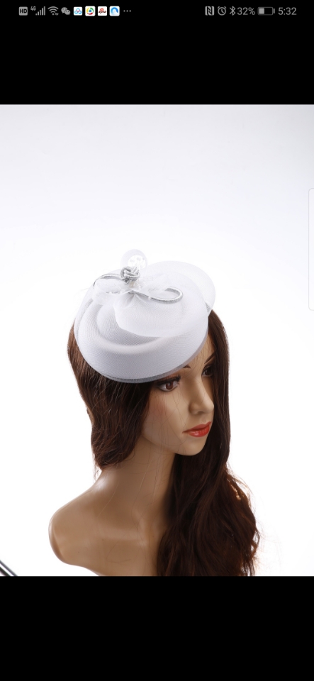 Summer European and American outdoor women's hats, Western-style mesh, banquet bride's top hats, bow feather headwear customization Specification image