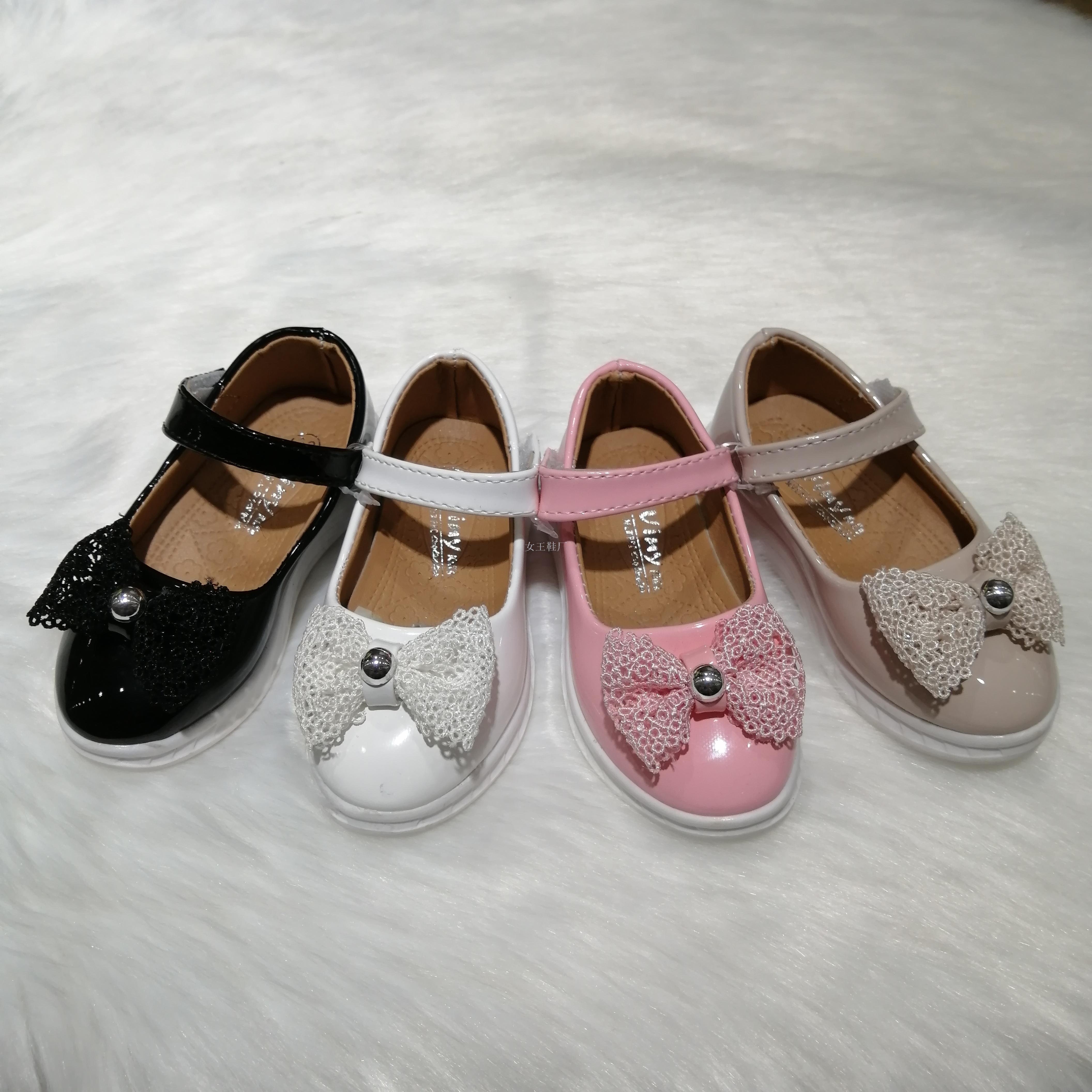 2022 new non-slip Velcro baby shoes with bright leather lace bow for girls thumbnail