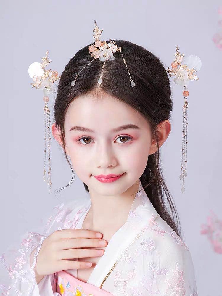 Hanfu headwear, tassel, step and shake hairpins, ancient-style super ethereal head crowns, hair combs and hairpins, a complete set of ancient costume ethereal hairpins and hair accessories