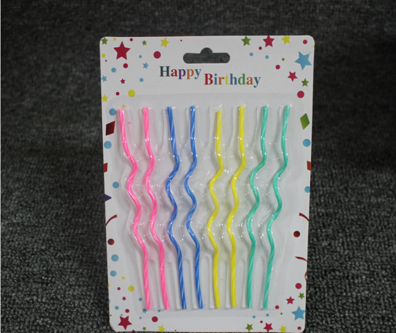 Curved birthday candle Creative birthday candle cake Curved candle spiral baking decorative craft candles