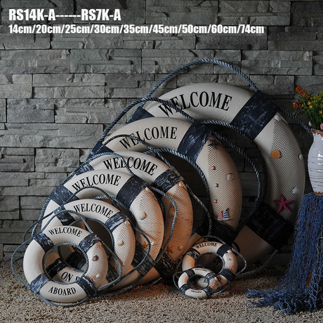 促销 影楼道具 地中海装饰工艺品 贝壳渔网救生圈挂件 RS14K-74K