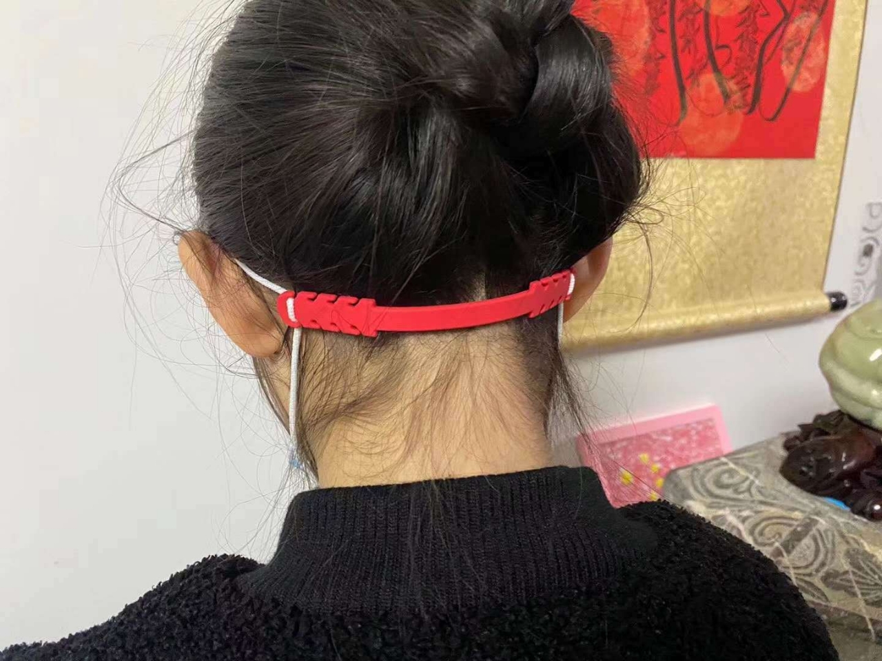 口罩好伴侣护耳神器四档可调节防勒耳口罩卡带卡扣素色款14＊2CM