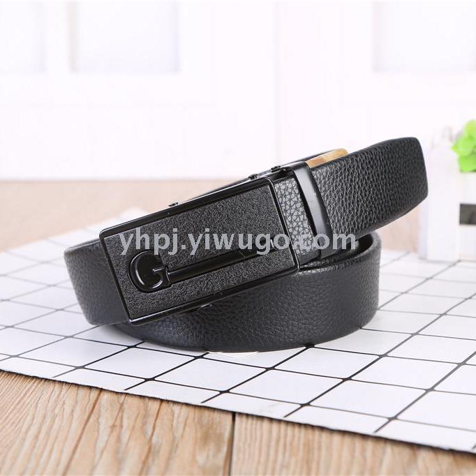 Direct sales from the manufacturer of men's business automatic buckle, layer pattern, lychee pattern edge, scratch-resistant automatic belts details Picture