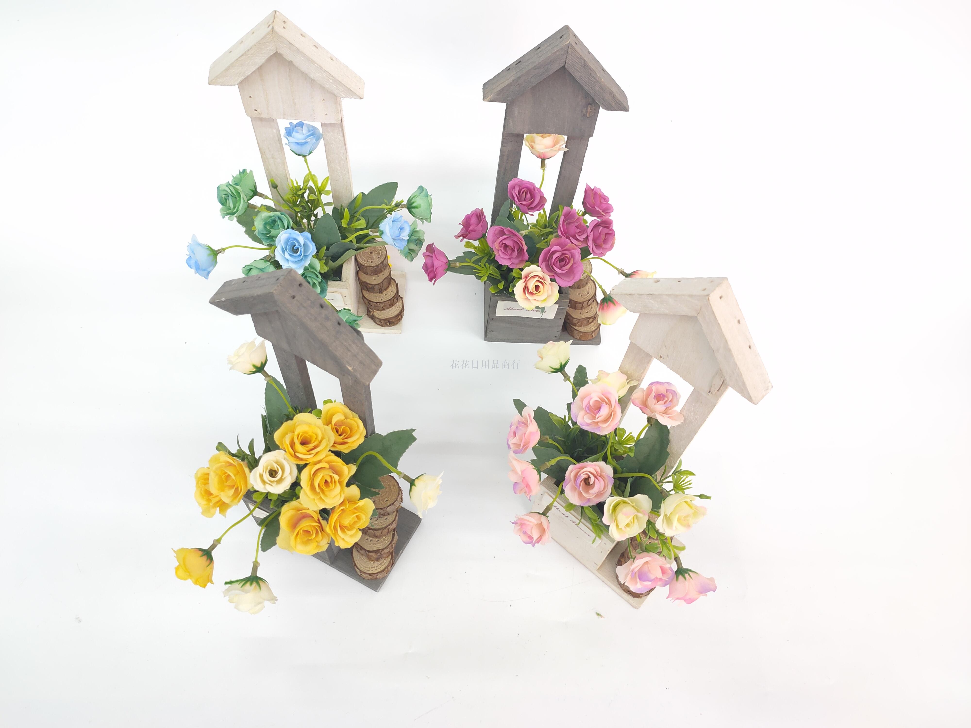 Wood rose Nordic style creative wall hangings INS simulation flower home decoration wedding