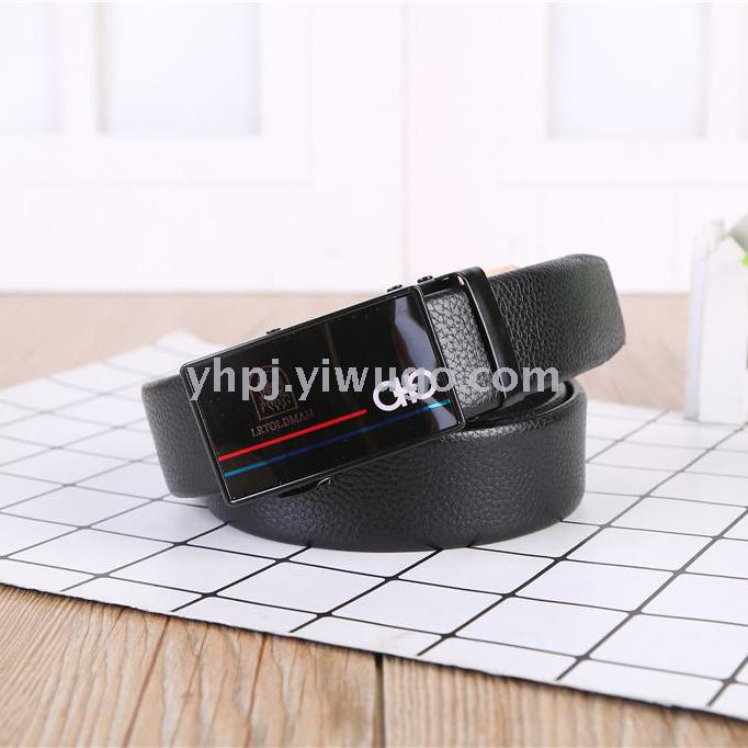New business buckle head layer pattern lychee pattern edge scratch-resistant automatic belt Application Scenario