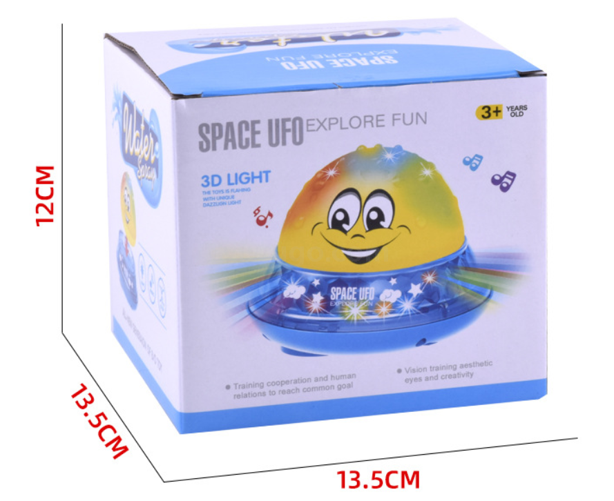 New best-selling product: Children's electric sensor water spray ball with base, light and music, baby bathroom water play and bathing toy Application Scenario