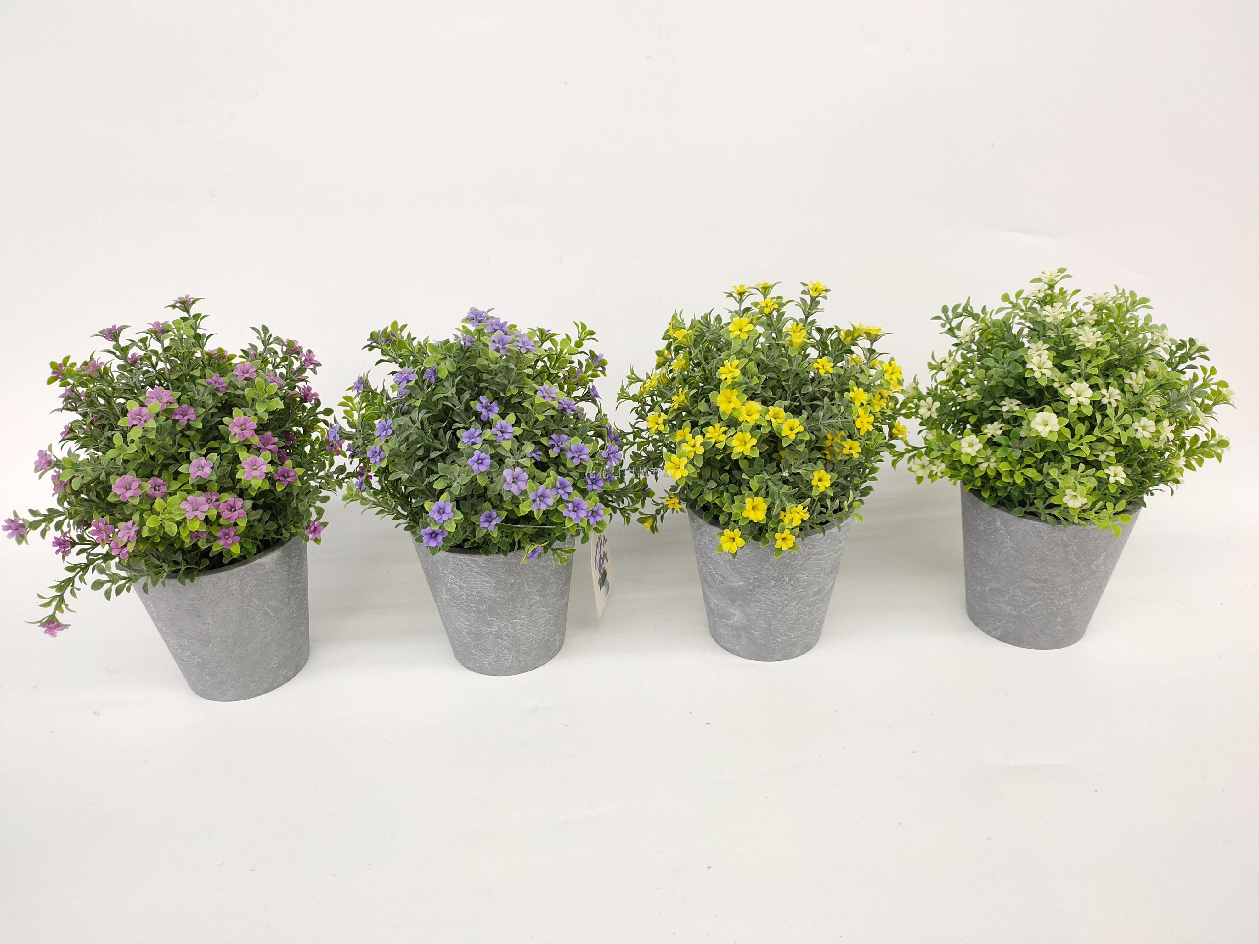 The new frosted basin with powder babylonia flower bonsai plant plastic flower simulation plant ornaments