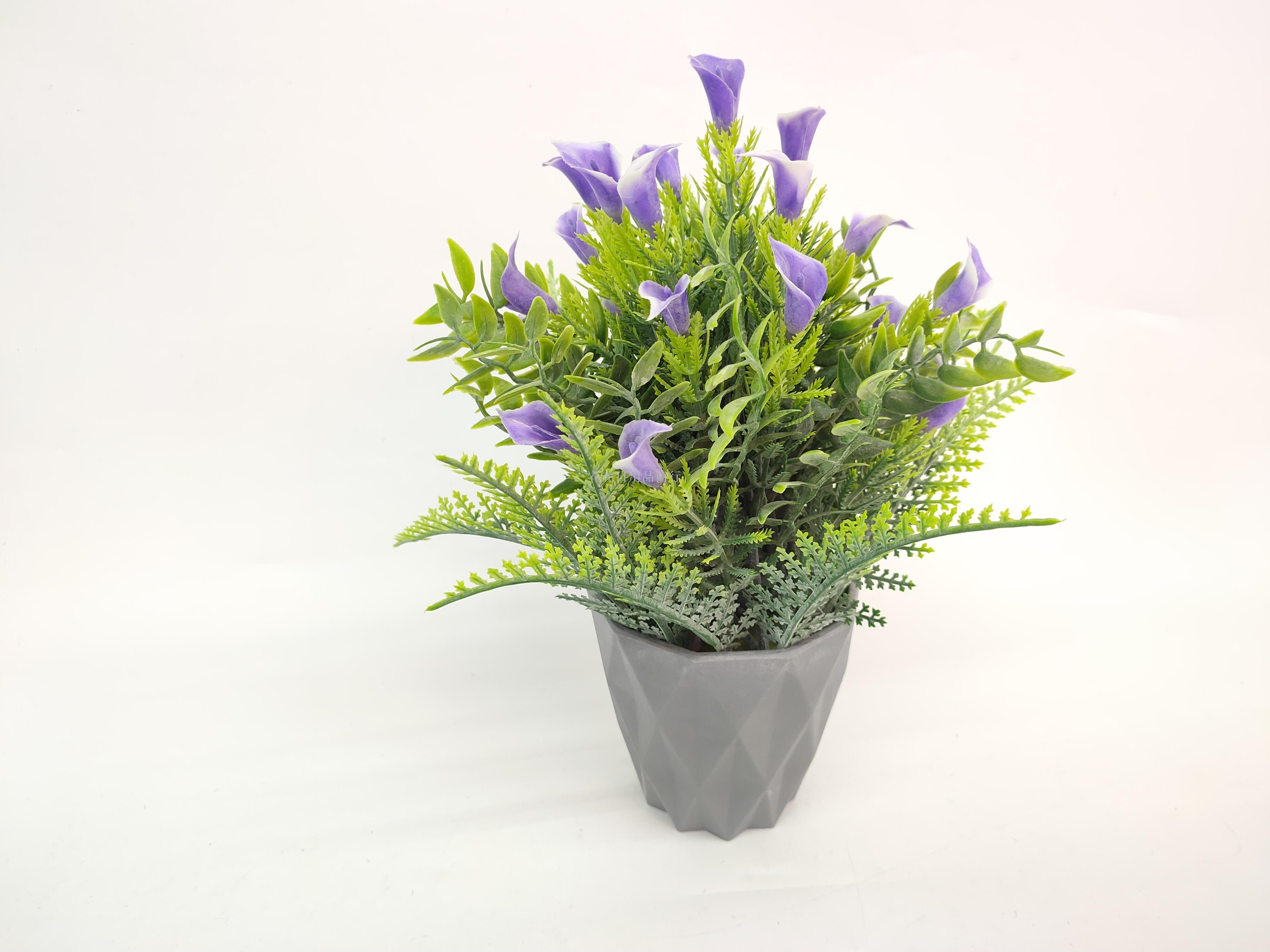New Gray Pot And Powder Calla Lotus Artificial Flower Bonsai Decoration Home Furnishing Fake Flowers Application Scenario