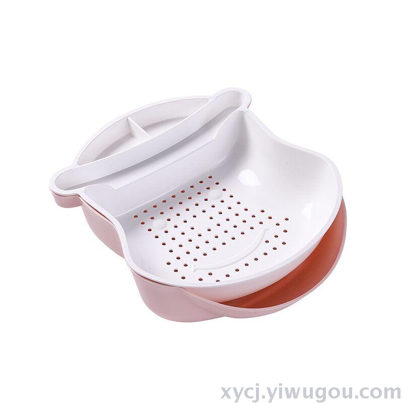 Double-layer fruit platter plastic multi-functional fruit storage box, a must-have for creative lazy people Item Picture