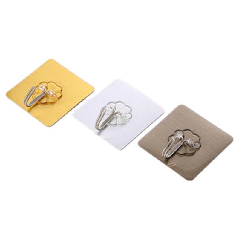 Metal wire brushed hook adhesive, seamless magic adhesive, bathroom and kitchen waterproof, super strong load-bearing hook wholesale details Picture