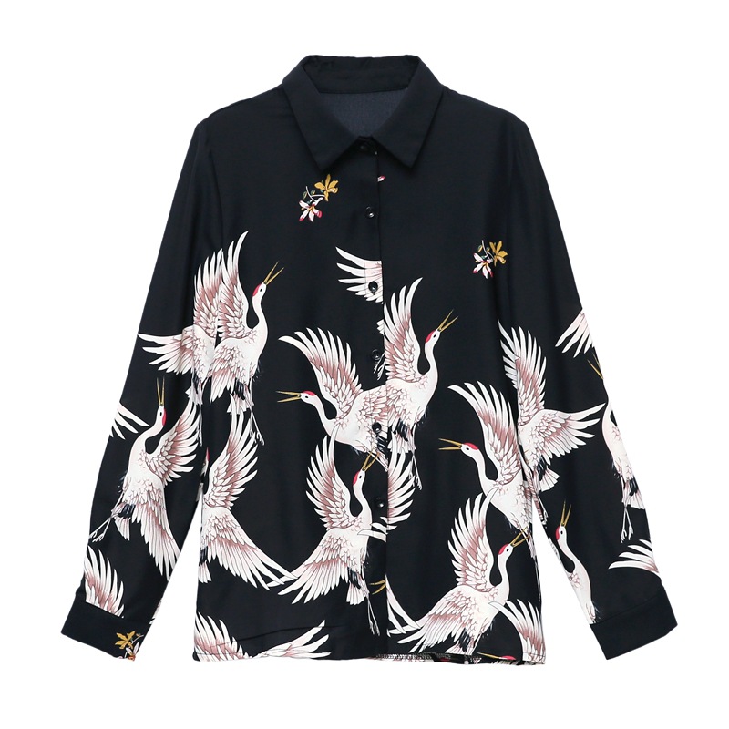 Real photos of the 2020 long-sleeved shirt for women, with a unique design sense. The new spring collection of women's clothing in 2020 features ingenious, fashionable and stylish prints Item Picture