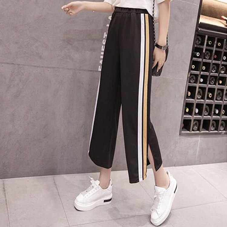2020 new wide-leg pants for women, high-waisted, drape, versatile loose long pants, straight-leg pants, thin spring and summer pants, Korean version Specification image