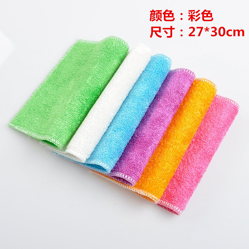 27*30 large colored bamboo fiber dishcloths, kitchen cloths, scouring pads, oil-removing and basically non-stick dishcloths