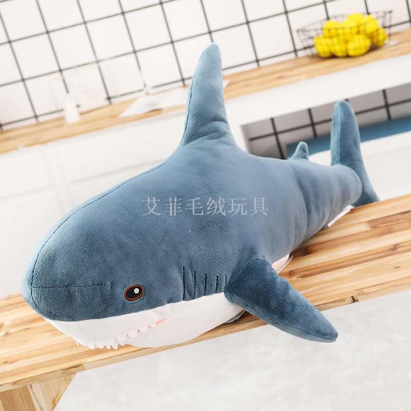 New creative shark figurine sofa cushions, popular shark figurine plush toys details Picture