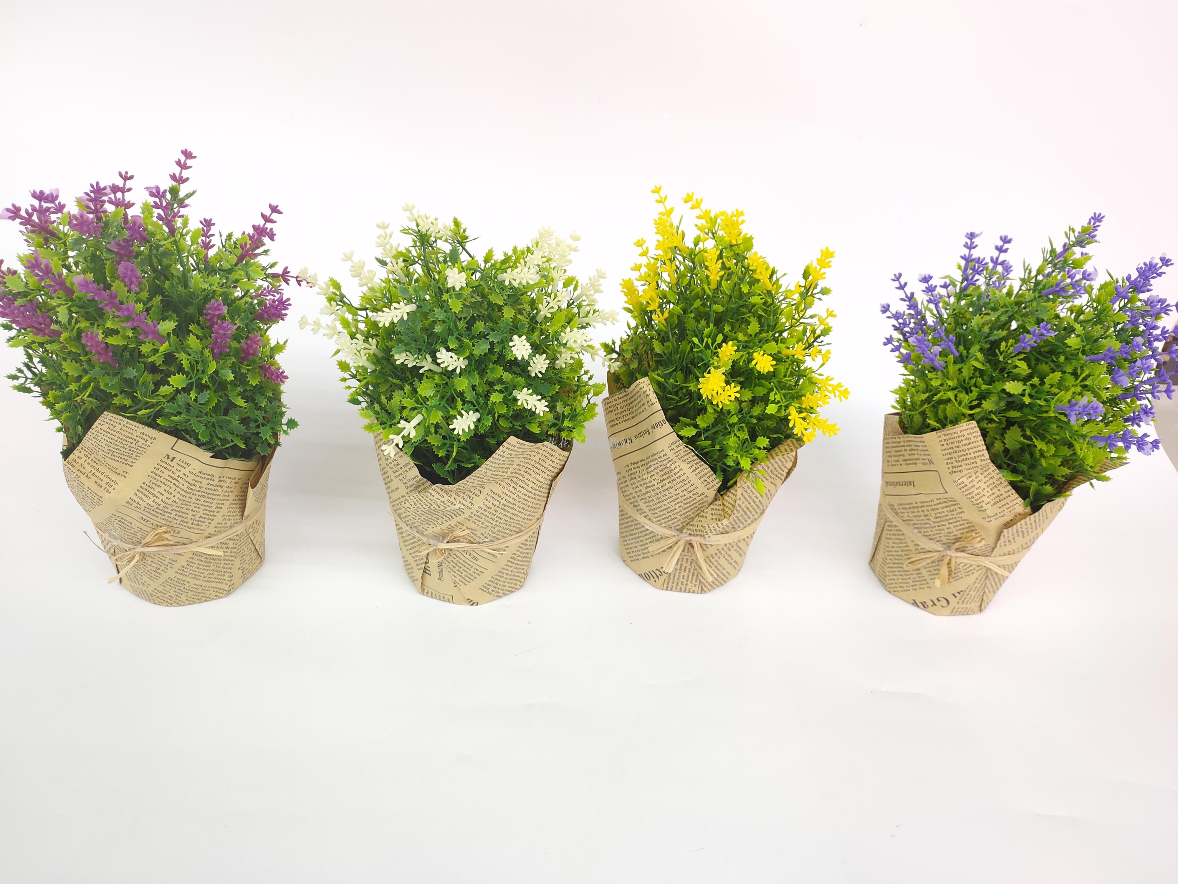 New newspaper basin lavender simulation flower bonsai simulation plant home decorations accessories fake flowers
