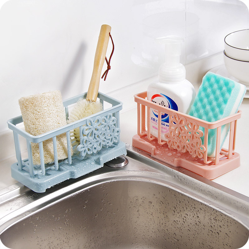 Sink countertop cleaning cloth rack, plastic draining rack, sponge storage rack, scouring pad hanging rack