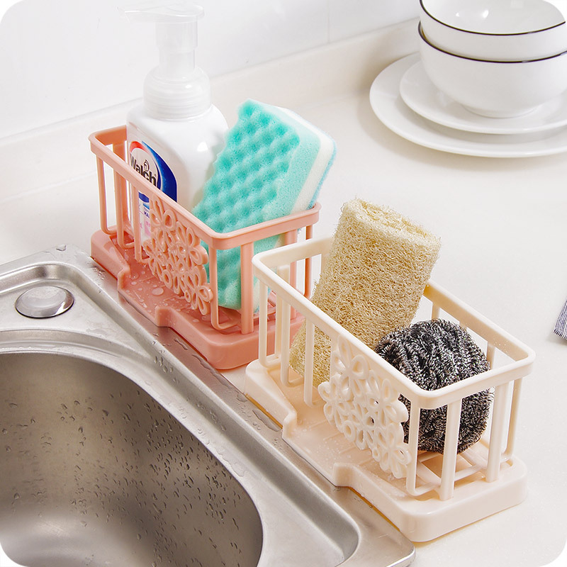 Sink countertop cleaning cloth rack, plastic draining rack, sponge storage rack, scouring pad hanging rack Application Scenario