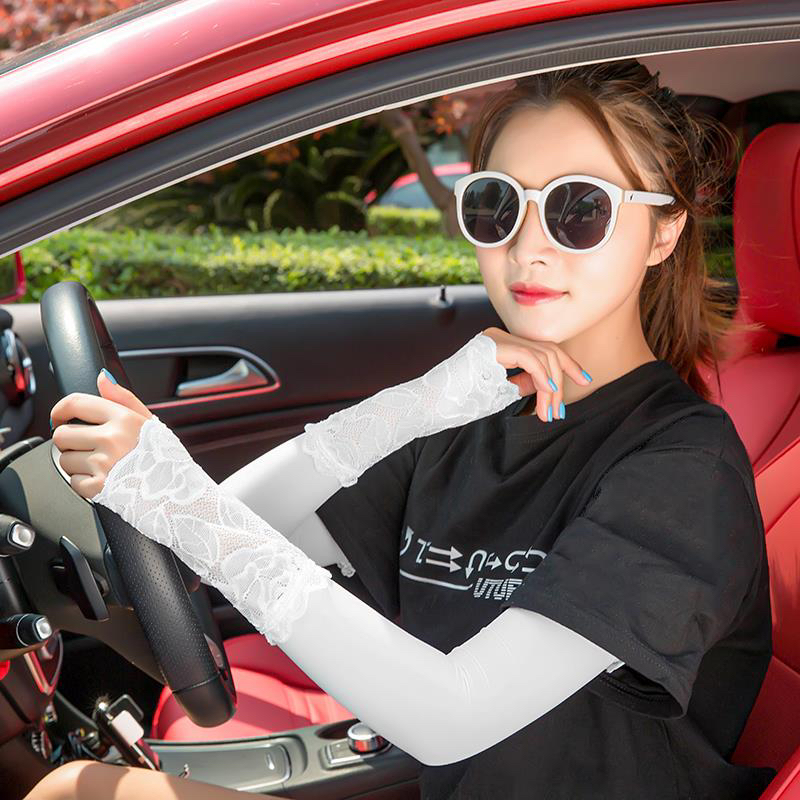 Street stall ice sleeve women's clothing leaf lace silk ice silk sleeve sleeves