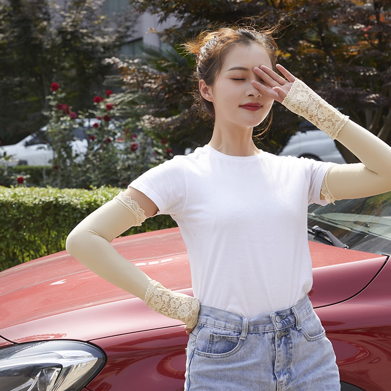 Small rose lace silk and ice skating silk sleeve sleeves Item Picture