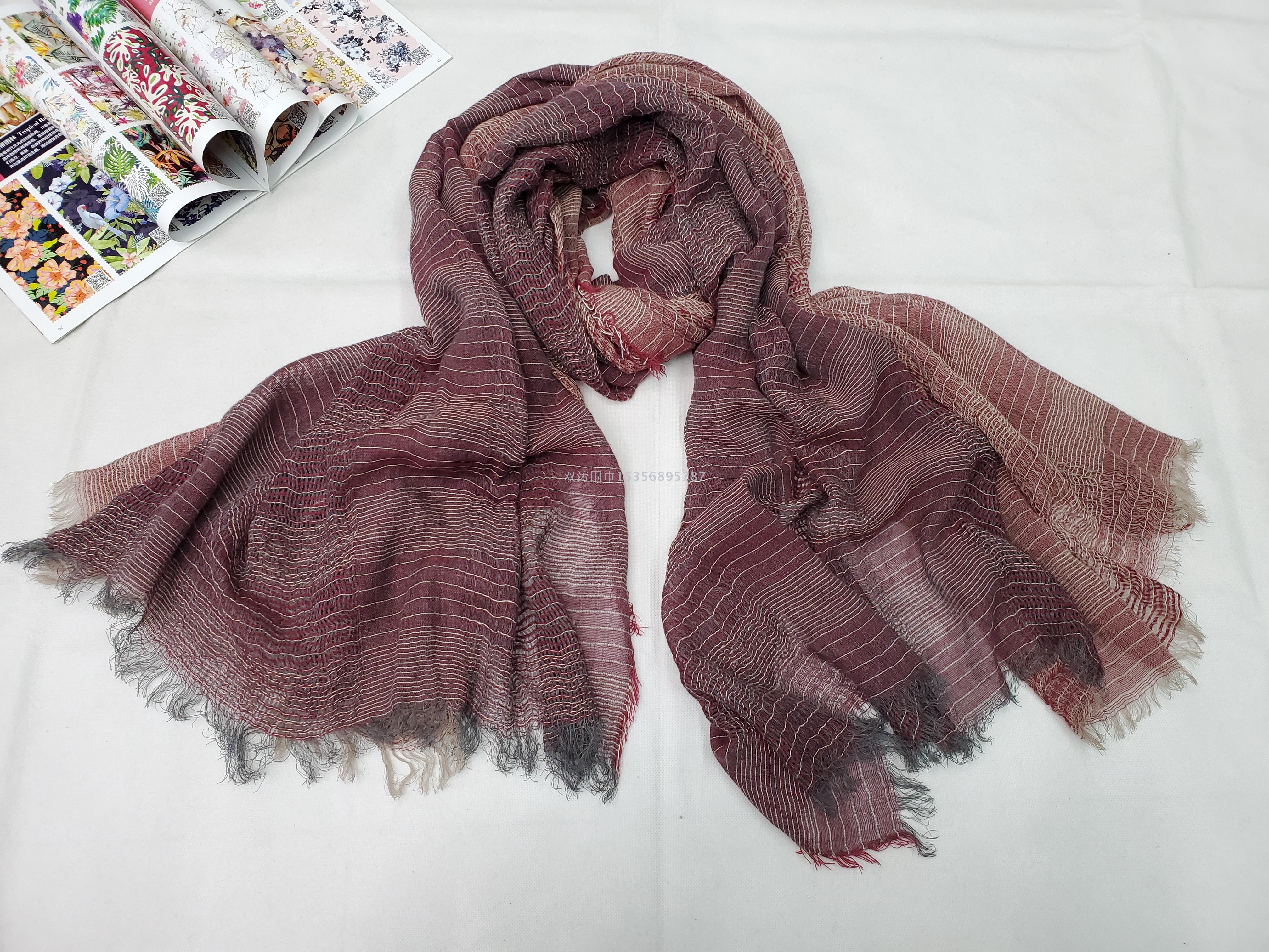 2020 new Japanese and Korean women spring and summer retro cotton yarn-dyed scarf scarf scarf scarf Application Scenario