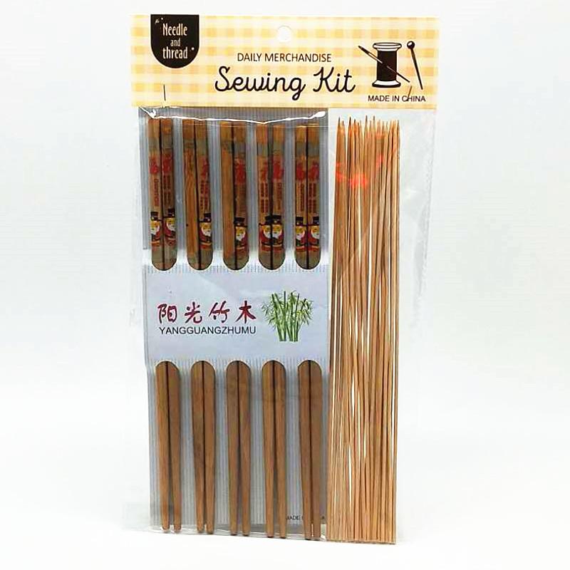 Sunshine Department Store Hanging Card Bamboo and Wood Chopsticks, skewers, household barbecue skewers, chopsticks set, non-disposable chopsticks details Picture
