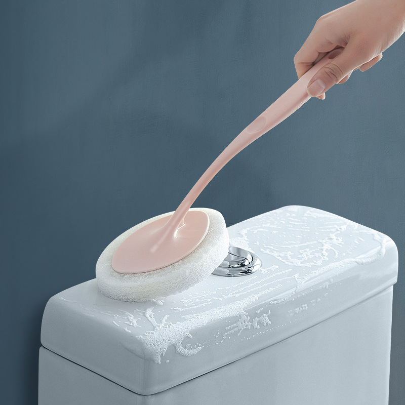 Long-handled sponge brush, wall cleaning brush, bathtub and toilet sponge brush, floor tile brush, sponge scouring pad