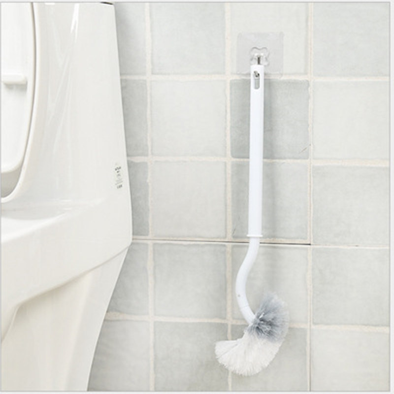 New S-shaped thickened long-handled toilet brush, no blind spot brush, toilet cleaning brush manufacturer wholesale details Picture