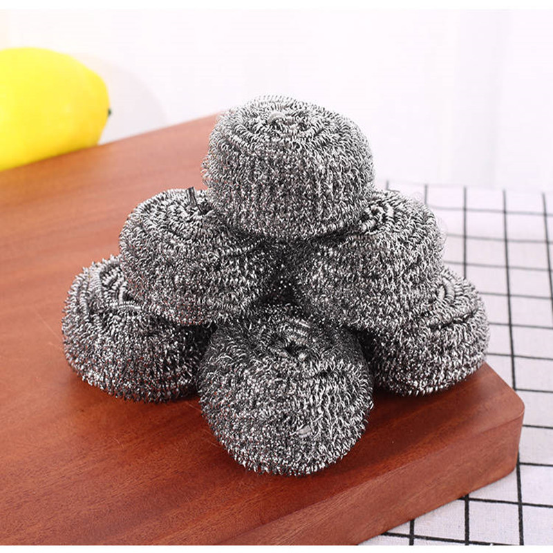 20g 410 steel wire stainless steel cleaning balls, household kitchen dishwashing steel wire balls, steel wool bowl brushes, pot iron wire balls details Picture