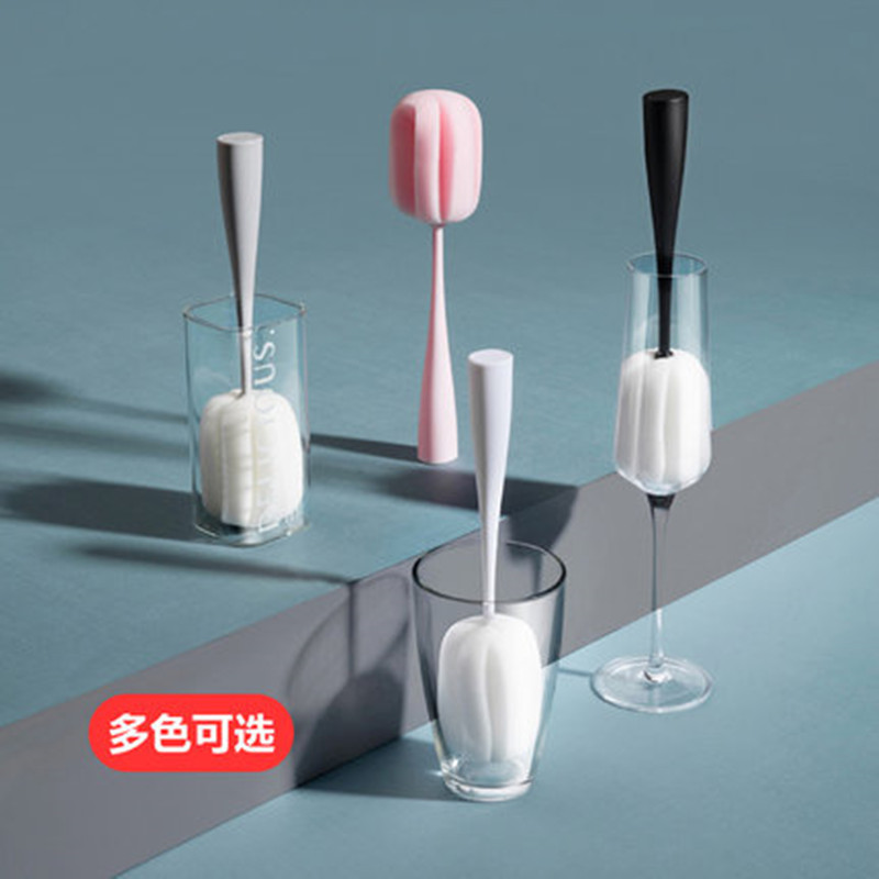 Can be vertical sponge cup brush cleaning thermos cup milk bottle glass cleaning brush thickened plastic sponge cup brush