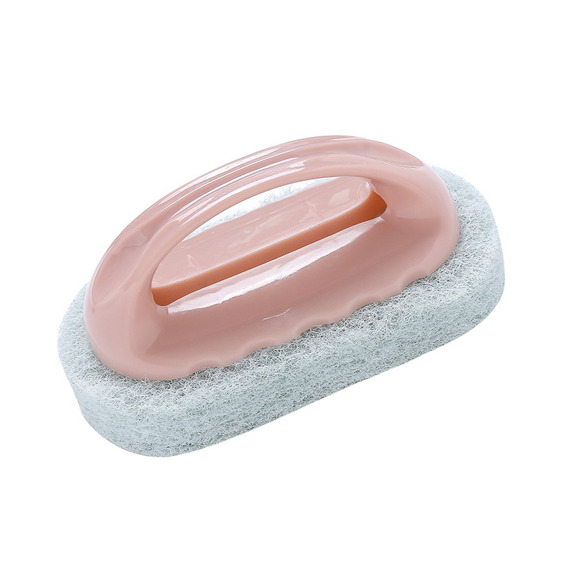 Thickened sponge brush, pot brush, bathroom handle, bathtub brush, kitchen and bathroom tile cleaning brush T Item Picture