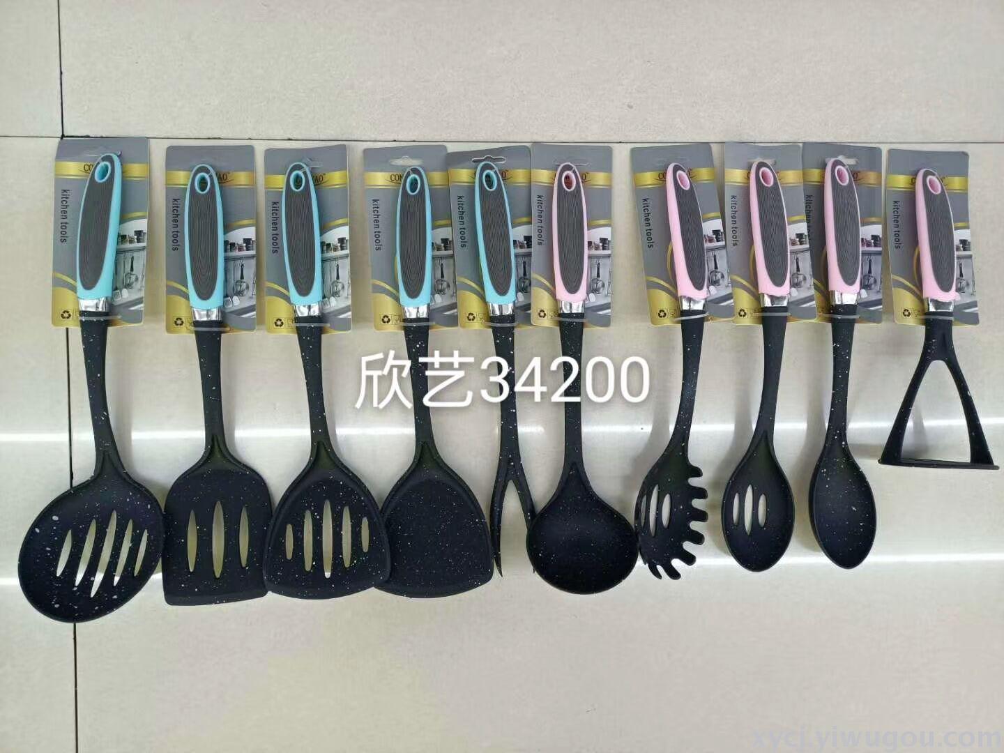 Black nylon Black nylon dot color handle imitation wood handle black handle various styles of nylon kitchenware