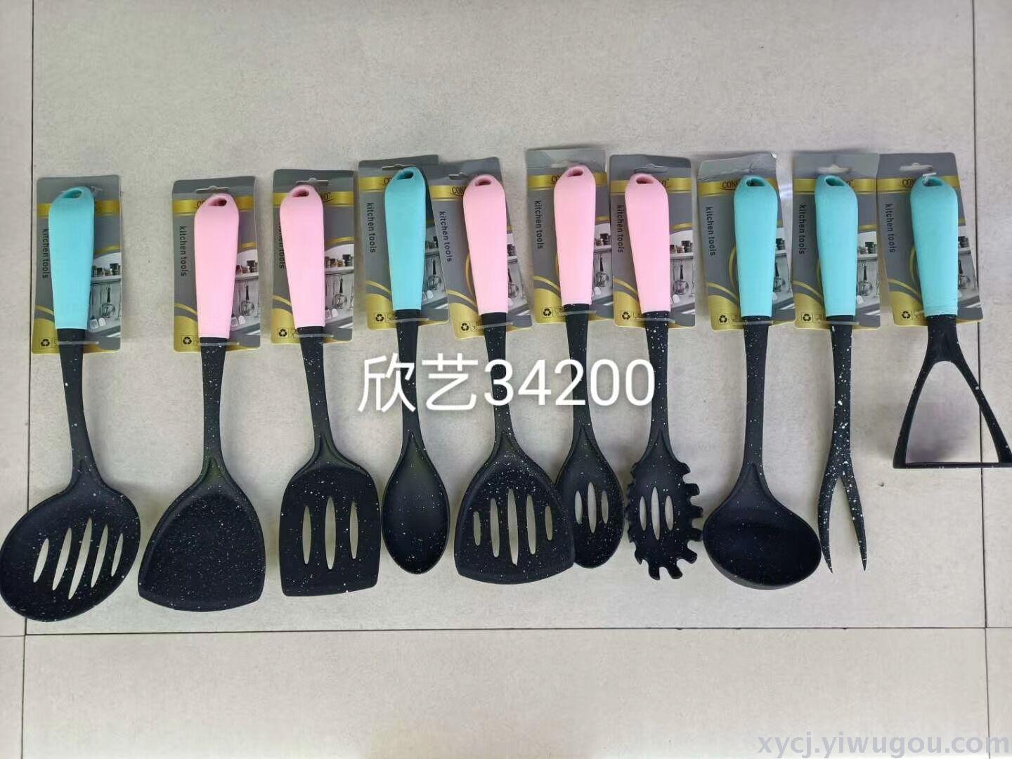 Nylon negro nylon negro punto color mango mango imitación madera mango negro varios estilos de nylon utensilios de cocina Specification image