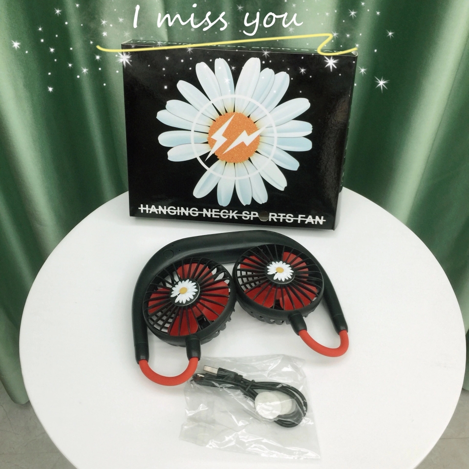 Best-selling Korean Daisy neck fan, lazy neck fan, USB charging, aromatherapy, sports fan, street stall pf full figure