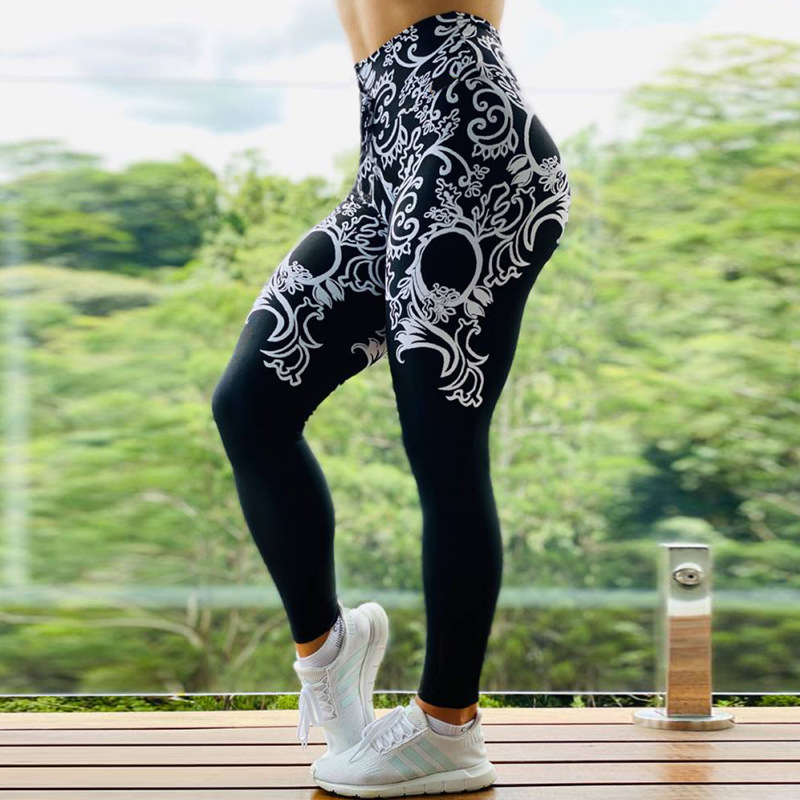 New printed sports leggings, running tight-fitting yoga pants and women's stretch pants in stock on Ebay, Europe and America, Amazon Specification image