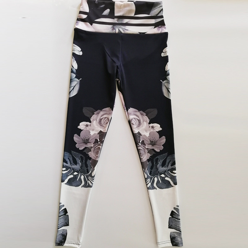 Ebay Amazon Wish ink-wash flower digital print slimming high-waisted yoga pants leggings Application Scenario