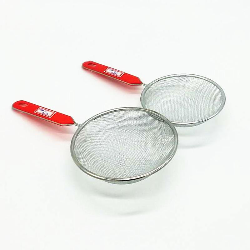 Sunshine Department Store's red handle strainer, stainless steel mesh strainer, water spoon, deep-frying scoop, noodle scoop, and strainer spoon Item Picture