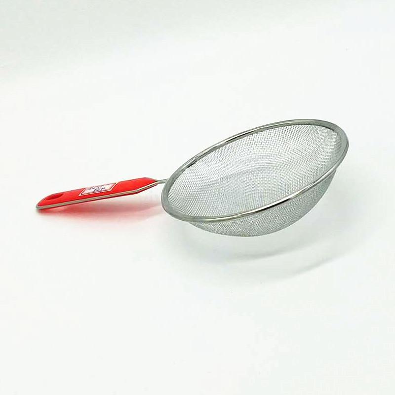 Sunshine Department Store's red handle strainer, stainless steel mesh strainer, water spoon, deep-frying scoop, noodle scoop, and strainer spoon Specification image