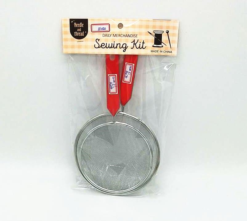 Sunshine Department Store's red handle strainer, stainless steel mesh strainer, water spoon, deep-frying scoop, noodle scoop, and strainer spoon