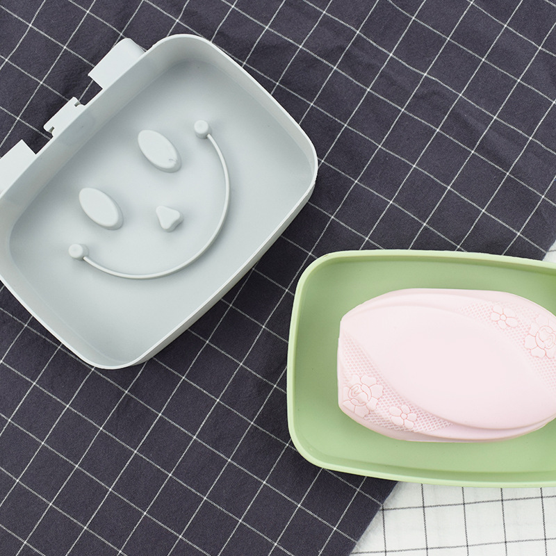 Factory wholesale creative traceless bathroom double-layer smiling soap box, multi-layer bathroom soap rack, draining soap box Application Scenario
