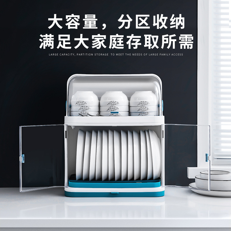 Kitchen bowl rack, chopstick storage box with lid, draining rack, plastic bowl cabinet Application Scenario