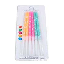 Birthday candles Colored cake candle printing long candle cake decoration Baking supplies decorative craft candles