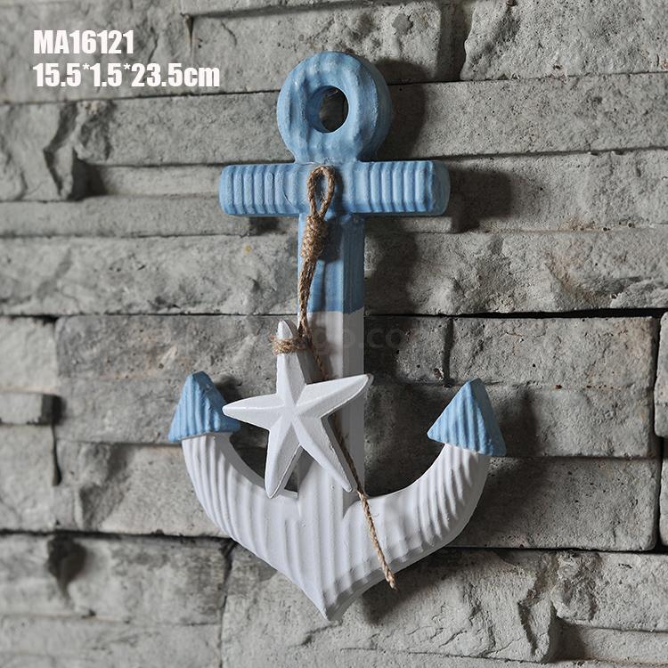 23cm铁锚 地中海装饰木锚挂钩 创意家居饰品 海洋风格儿童房挂件详情图3