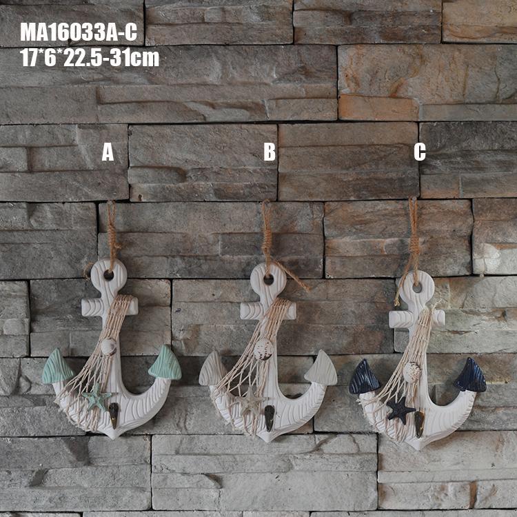 23cm铁锚 地中海装饰木锚挂钩 创意家居饰品 海洋风格儿童房挂件详情图4