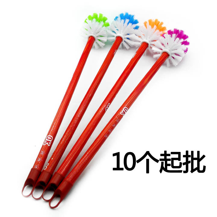 D2341 木柄圆球马桶刷 塑料刷子 2元店百货批发 义乌二元店批发