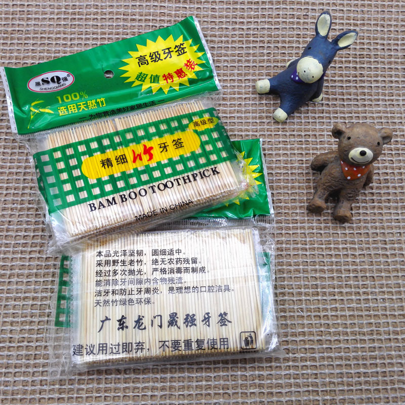D1343 Fine bamboo toothpicks, post-meal toothpicking tools, bamboo toothpick floss, wholesale in Yiwu 2-yuan two-yuan store details Picture