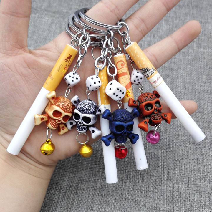 A1221 Cigarette Smoker Keychain, Keychain Ring, Key Chain, Creative Accessories, Bag Pendant, Yiwu 2-yuan Store, 2-yuan store details Picture